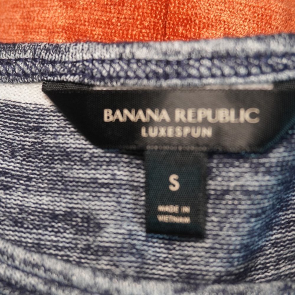 Banana Republic Womens Stripe Bundle (2) Luxespun Short Sleeve Shirts Size Small - Picture 4 of 7